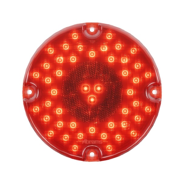 7" Round - 47 LED Bus Stop Brake Tail Turn Light - Red